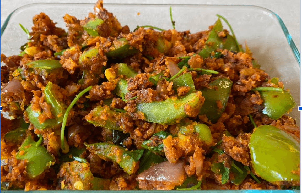 Capsicum and Besan sabji (Zunka)